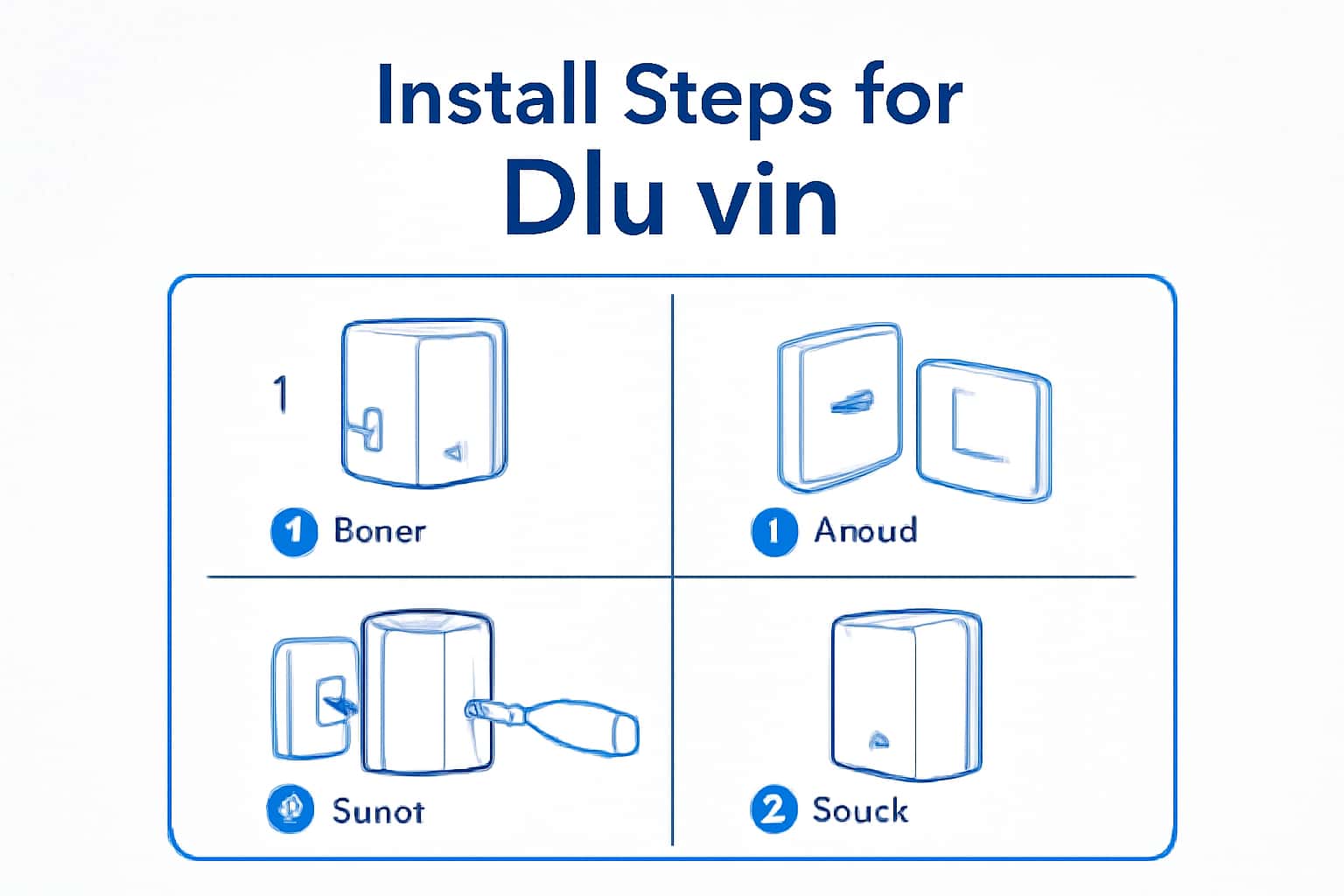 Visual representation of the installation process for Diu vin.