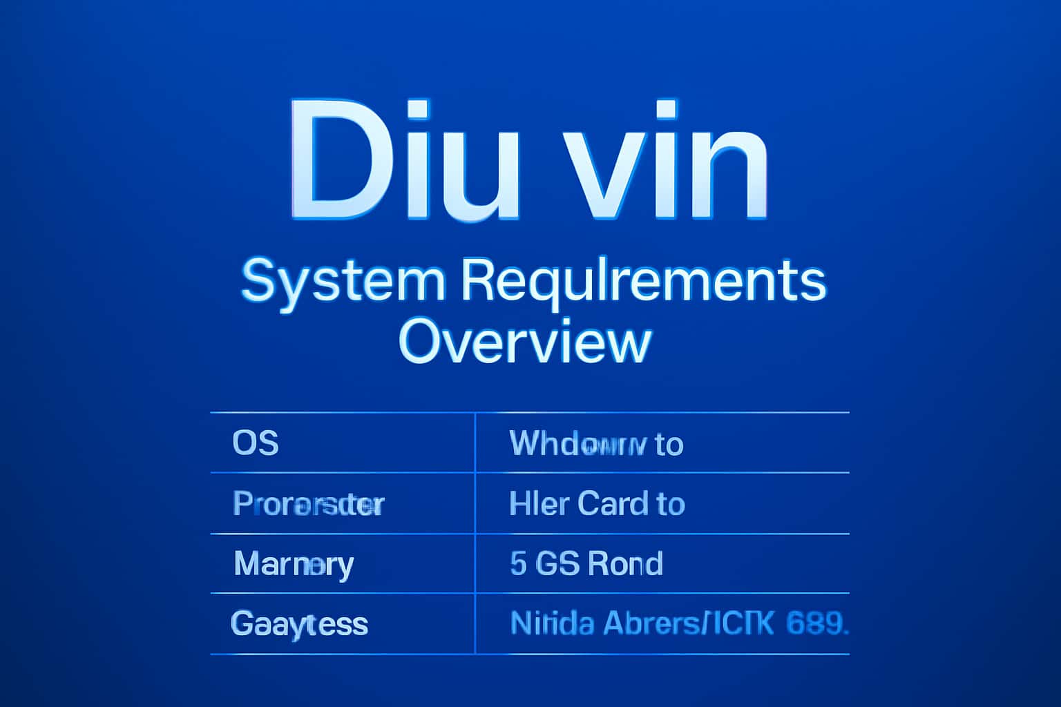 An informative visual representation of Diu vin System Requirements Overview.