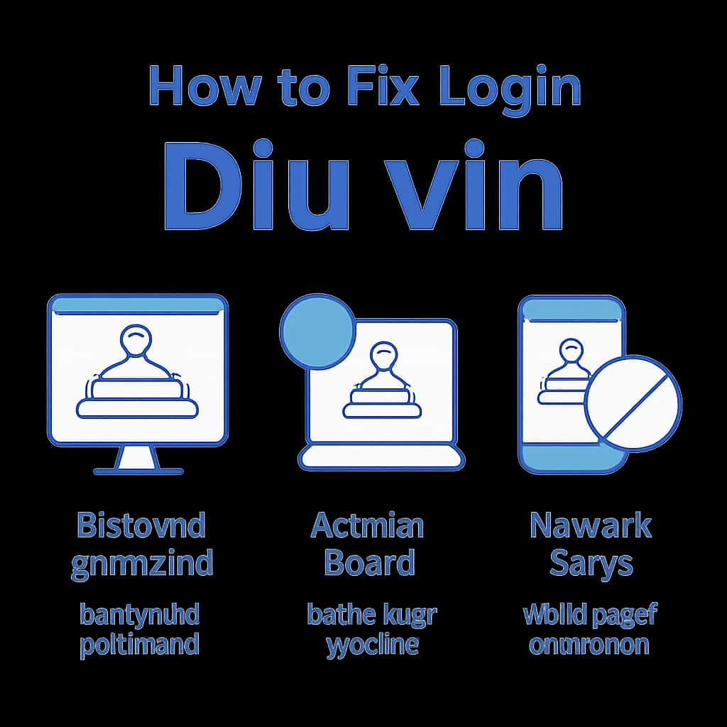 Illustration of Diu vin login troubleshooting steps.
