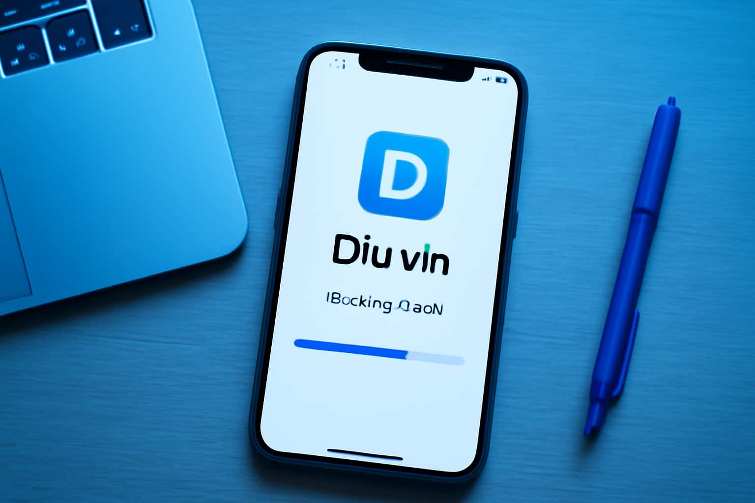 An informative scene illustrating the steps to install Diu vin on iOS.