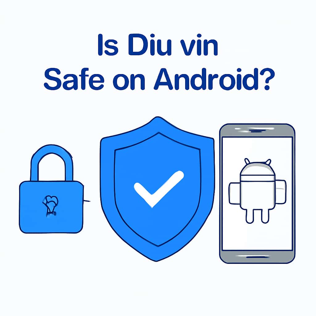 An illustration outlining safety measures for using Diu vin on Android.