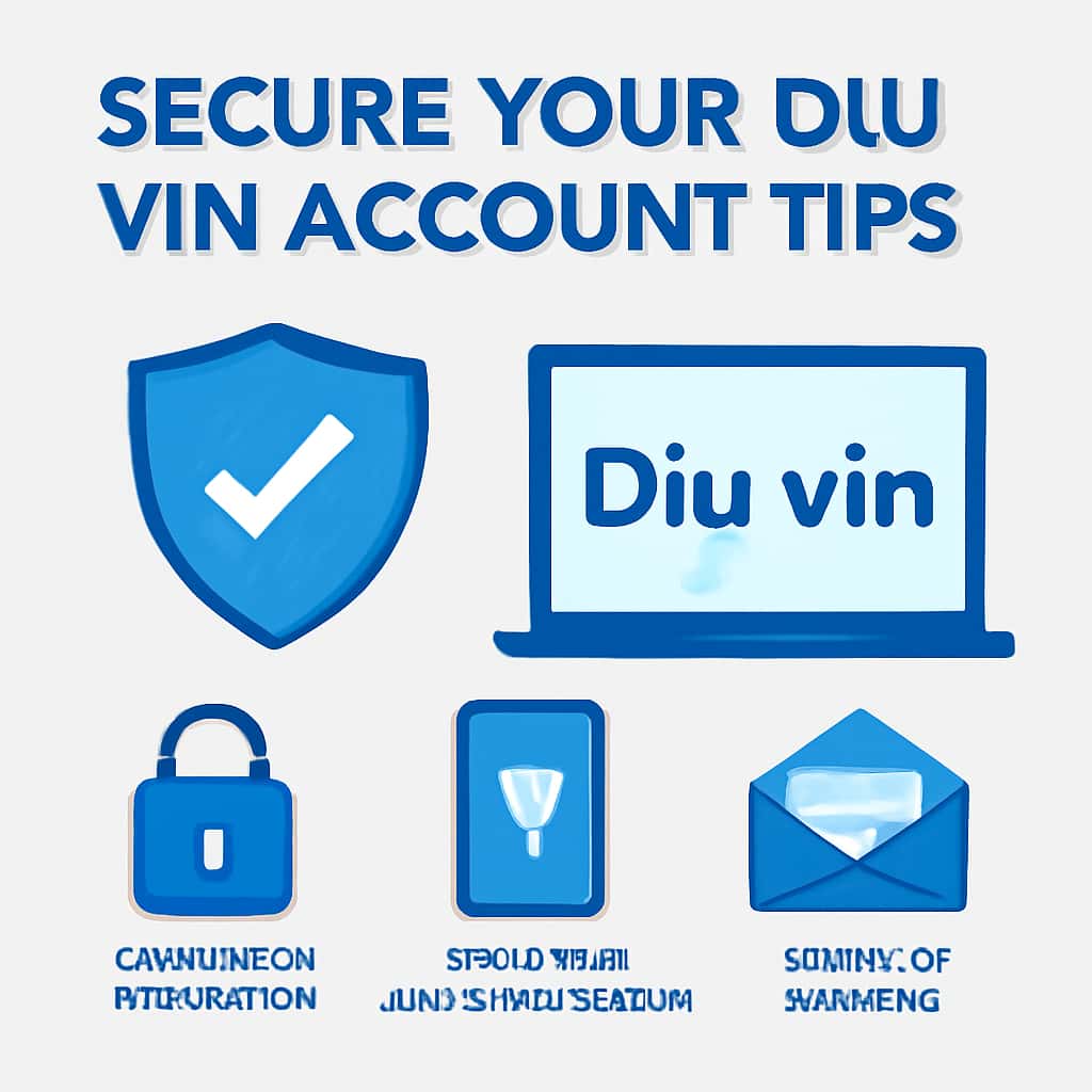 An educational diagram illustrating secure setup steps for Diu vin account.