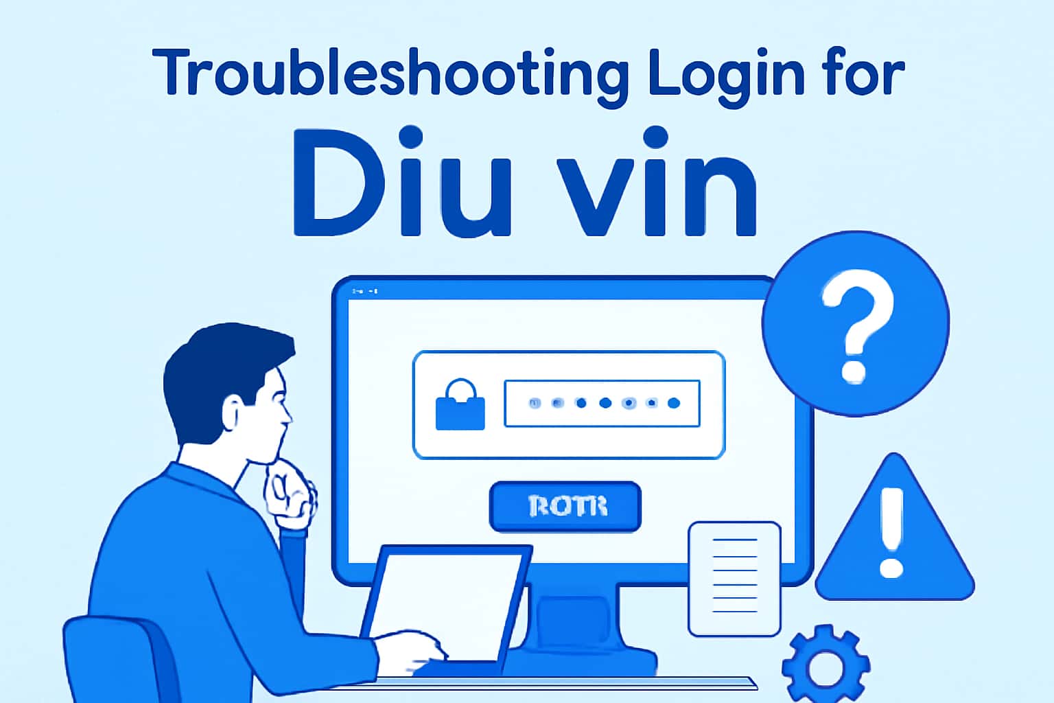 An informative scene depicting troubleshooting steps for Diu vin login issues.