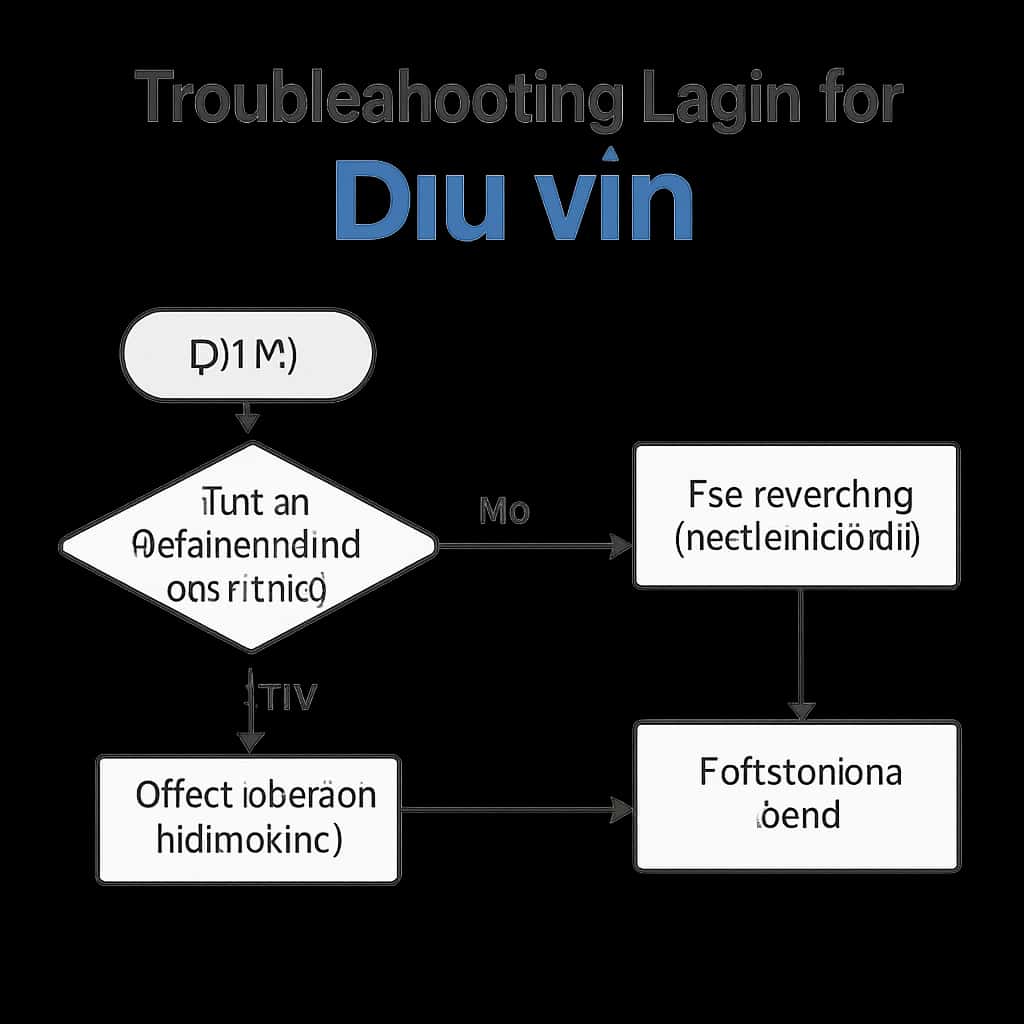 An educational diagram outlining Diu vin login troubleshooting methods.