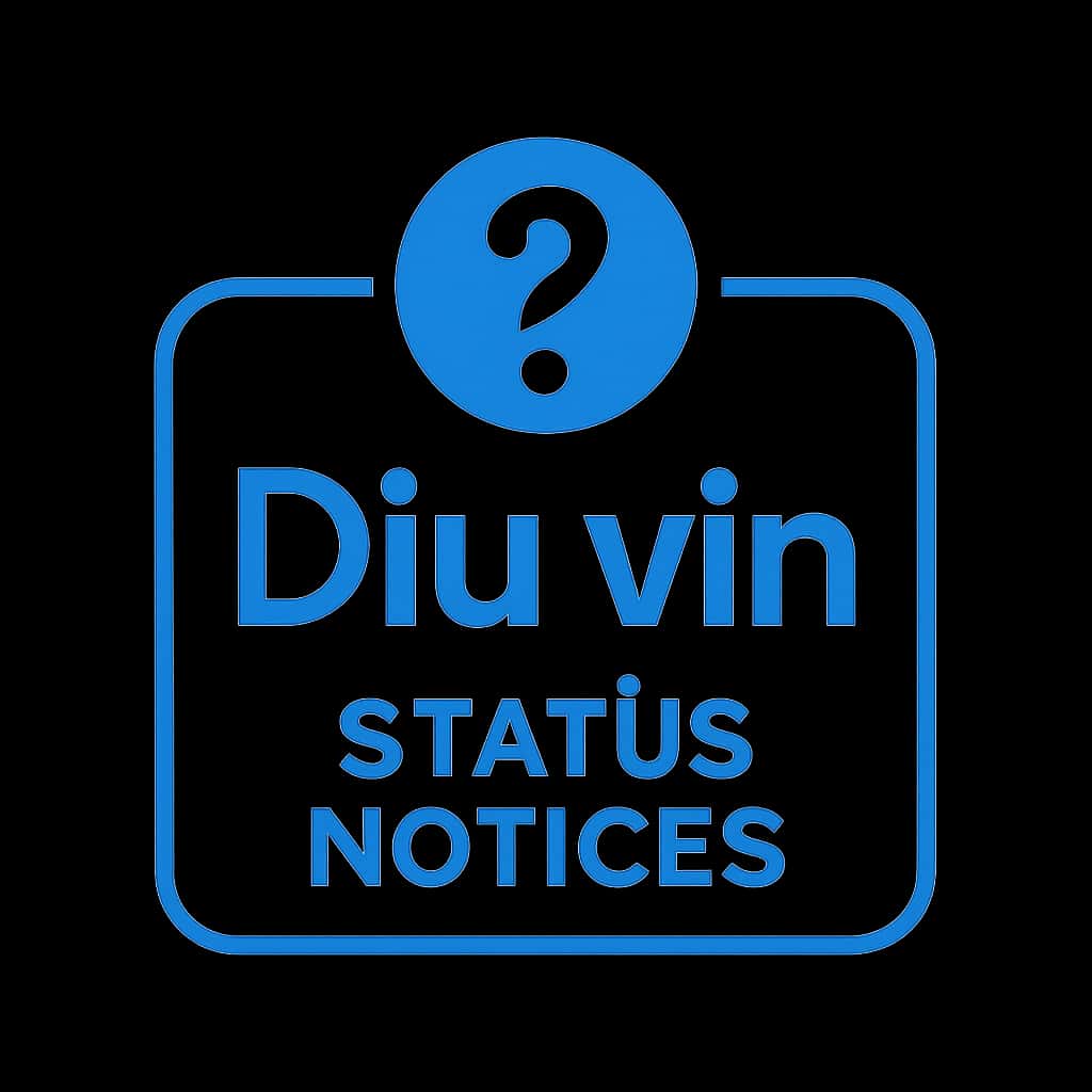 Icon representing Diu vin Status Notices providing essential app information.
