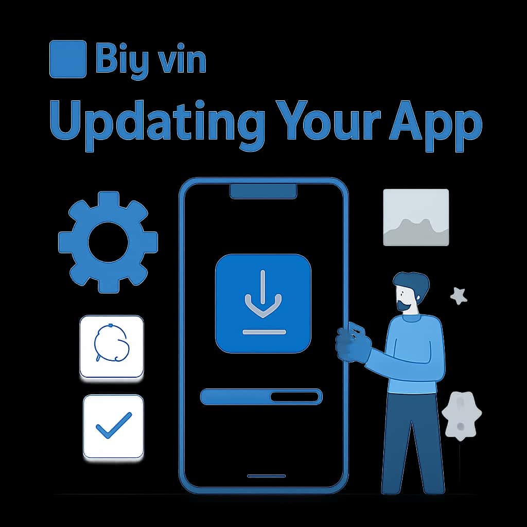 An educational diagram detailing the update process for the Diu vin app.